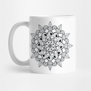 Mandala ink drawing - partly transparent Mug